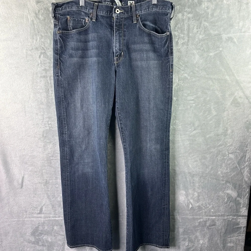 Guess The Cliffs Bootcut Jeans Mens 36x30 Blue Medium Wash Stretch Denim - Picture 1 of 13